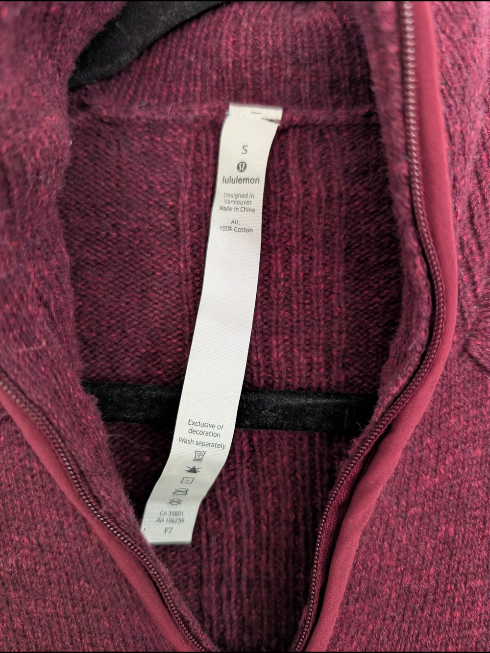 lululemon athletica Women's Summit Stride Sweater in Heathered Deep Rouge - Picture 3 of 3